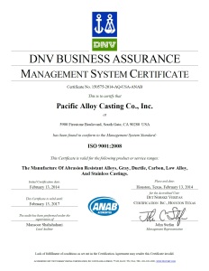 ISO 9001-2008 Certificate